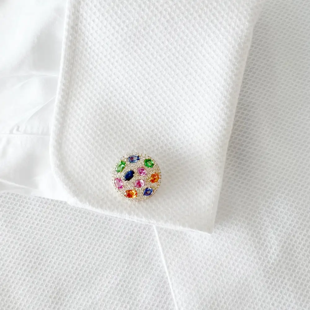 Classic Polished Classic Diamond Cufflinks