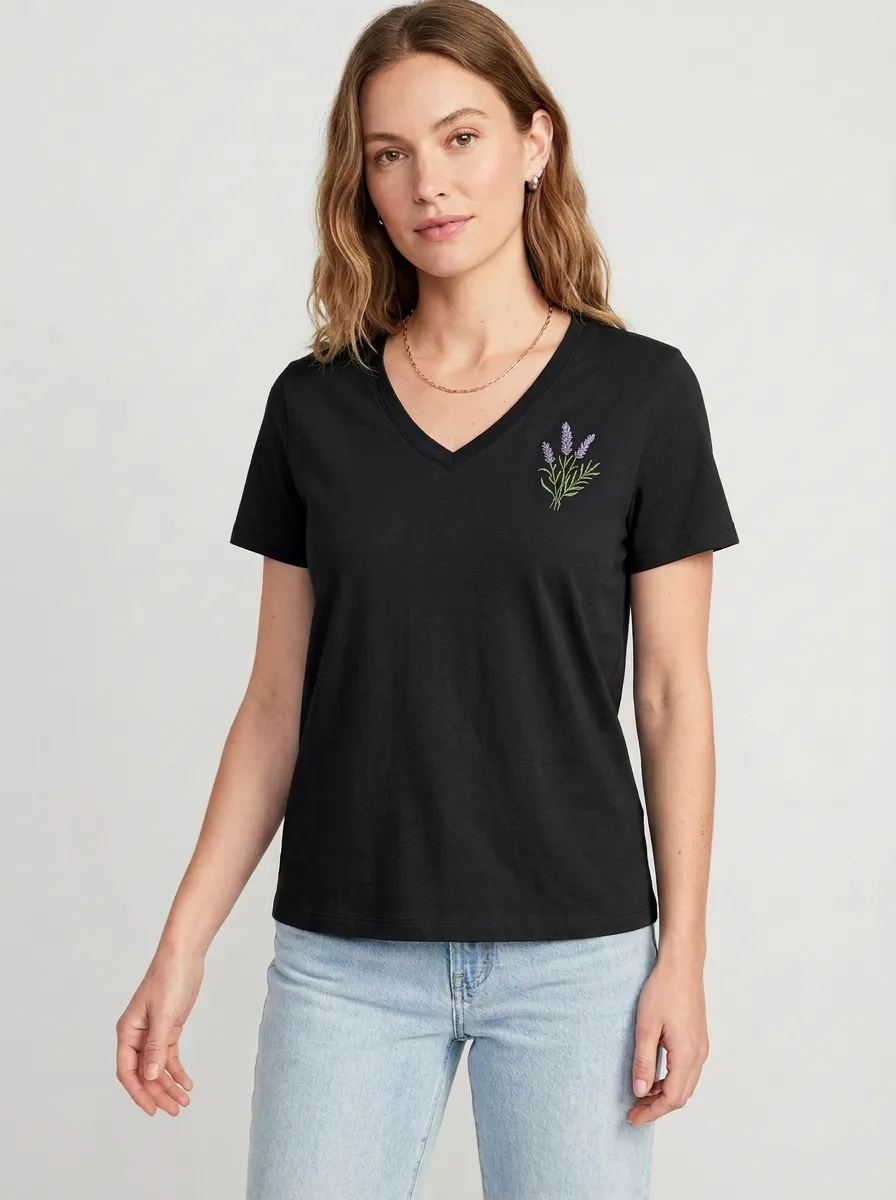 Women's Standard-Length V-Neck T-Shirt
