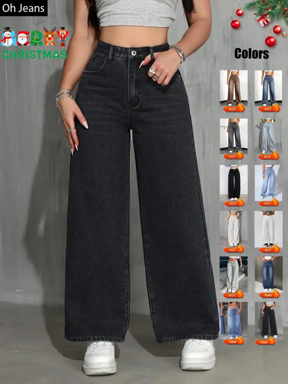 Women's Elastic Waist Denim Jeans with Pockets and Buttons, Casual Basic Fashion Comfortable Trousers for All Seasons, Perfect for Any Occasionstacked pants