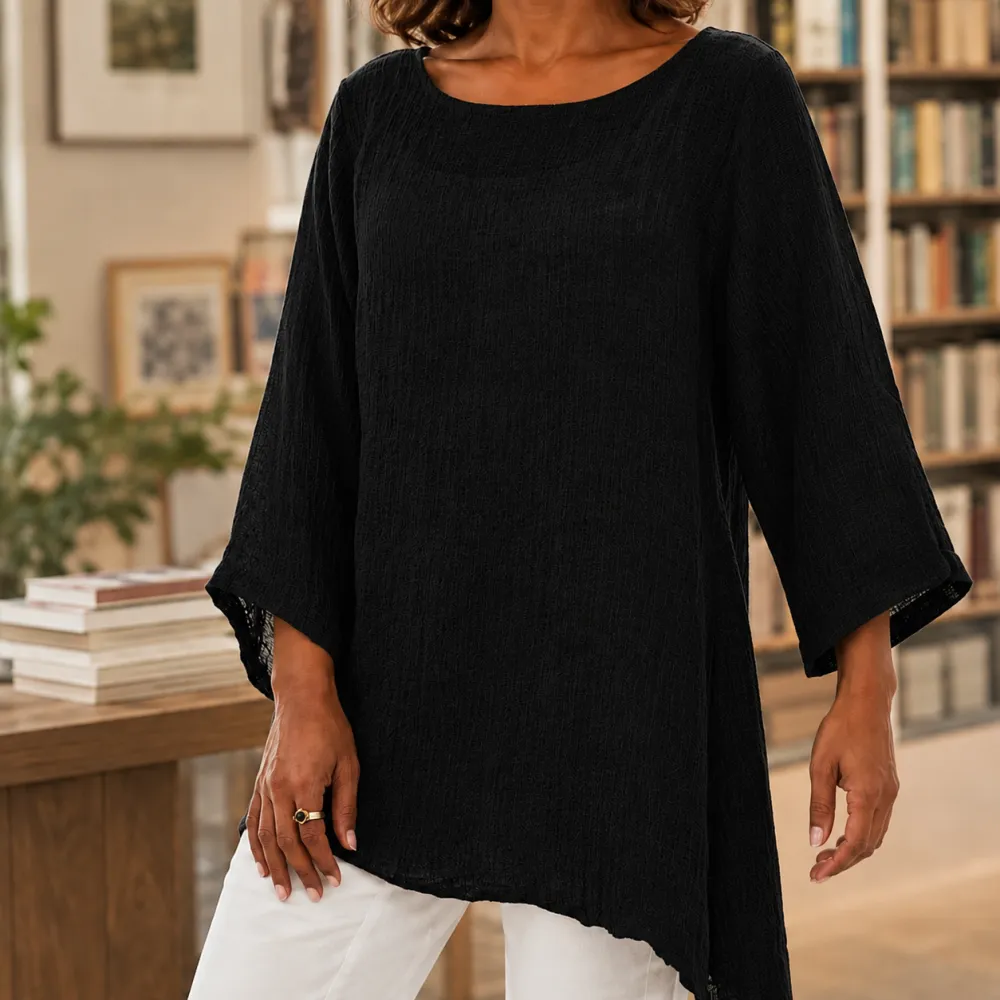 Boat-Neck Draped Top