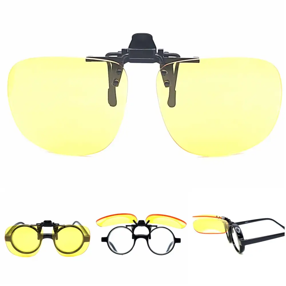 60mm Navigator Yellow Lens Flip-Up Clip-On Sunglasses