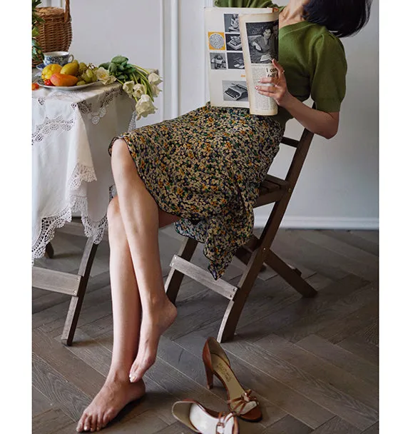 Subtle Layering Everyday Casual Polyester Skirt