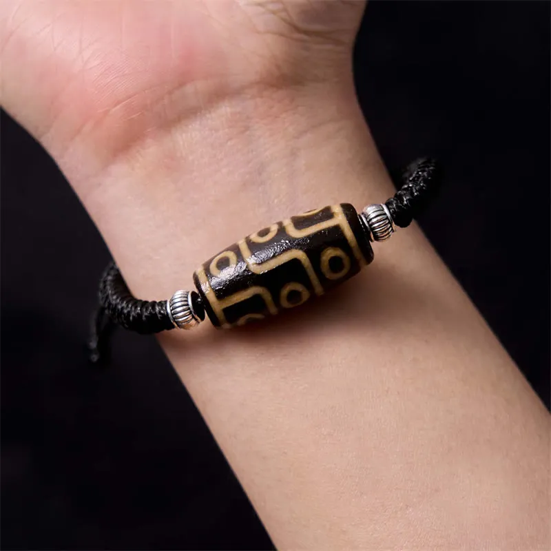 Eye Dzi Bead Eyed Dzi Bead Rope Bracelet