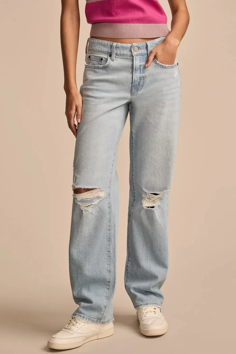 Distressed Light Wash Denim