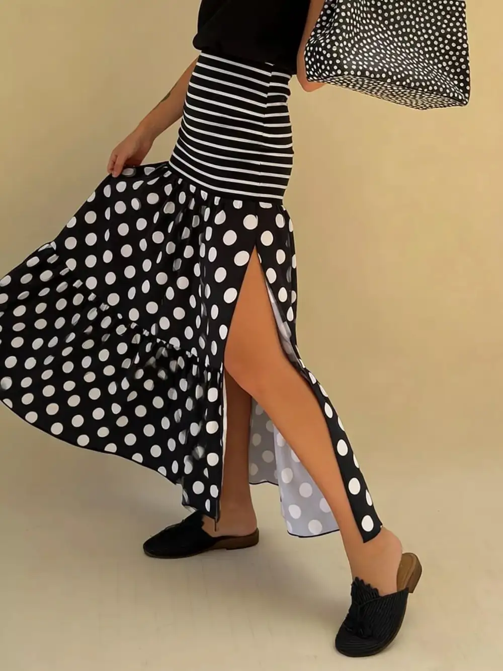 Softline Printed Polka Skirt