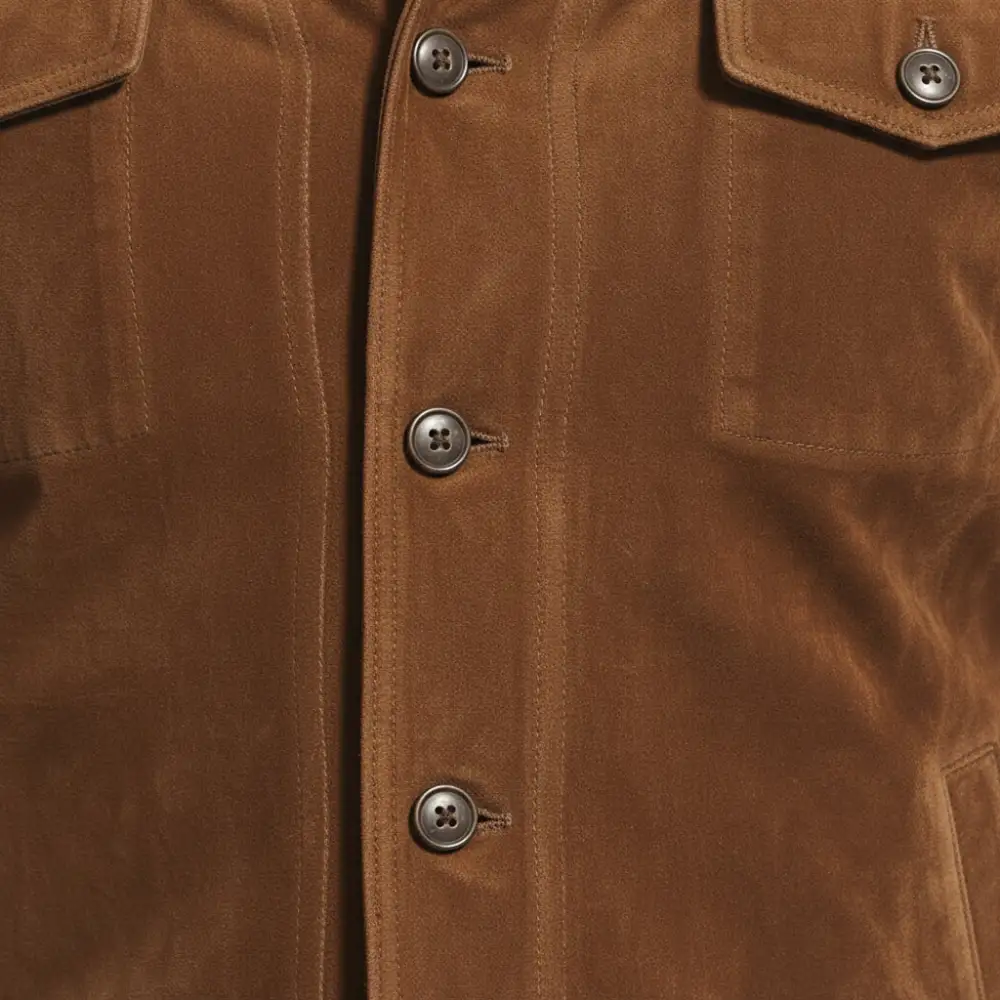 Textured Suede Trucker Jacket