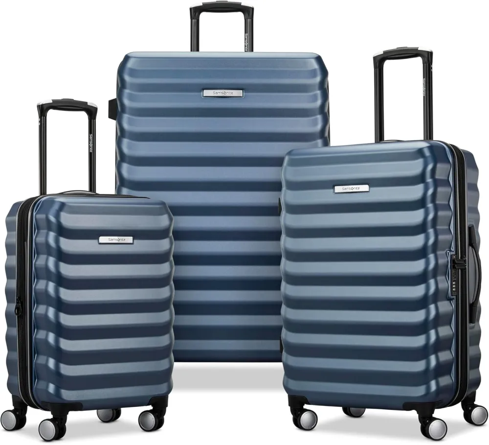 Samsonite Hard-Sided 28-Inch Lightweight Checked Large Expandable Element Suitcase: Durable, 360° Spinner Wheels, Adjustable Telescopic Handle, TSA-Approved Lock - Alpine Black