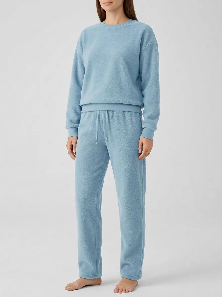 Women's Crewneck Sweatshirt And Straight-Leg Fleece Lounge Set
