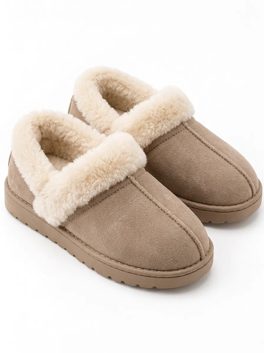 Warm Touch Slippers with faux fur lined finish