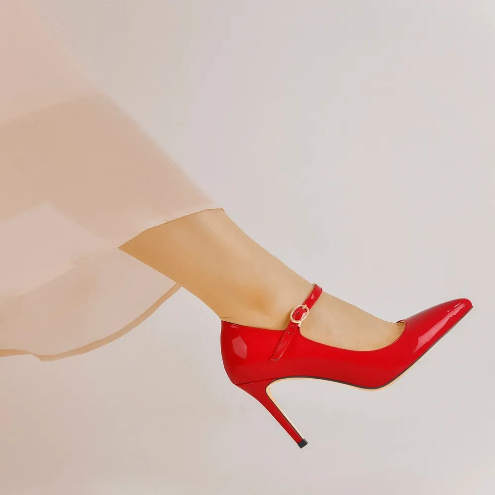 Minimal Patent Finish Pointed Toe Stiletto Pumps