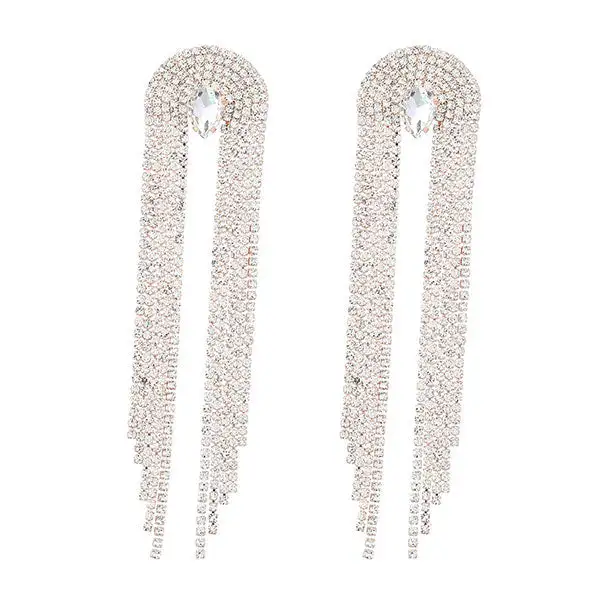 Rhinestone Crystal Abstract Earrings