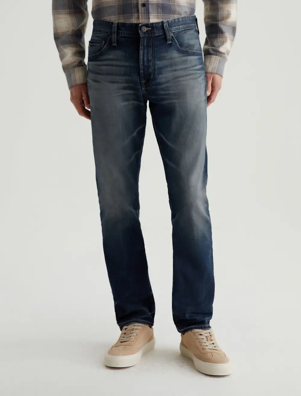 Men's Slim Straight Zip Fly Faded Jeans