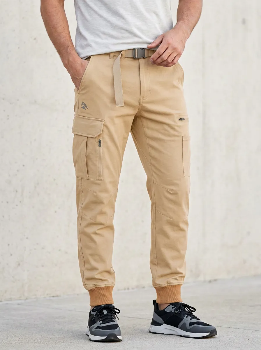 Practical Graphic Print Look Men's Cargo Jogger Pants