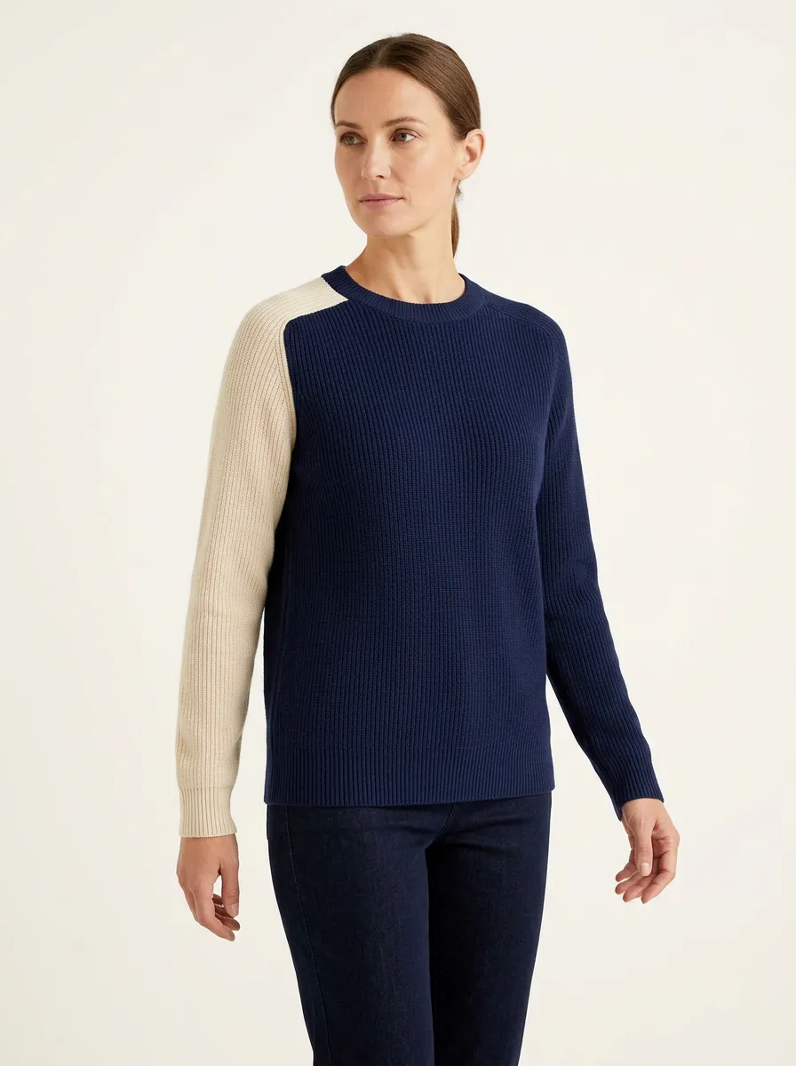 Women's and Color-Block Ribbed Knit Sweater