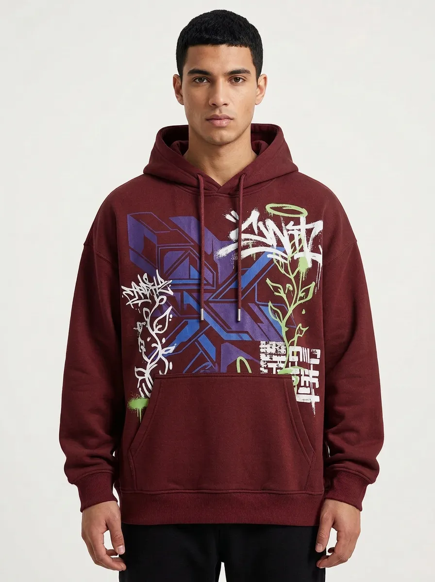 Unisex Urban Graffiti Art Hoodie