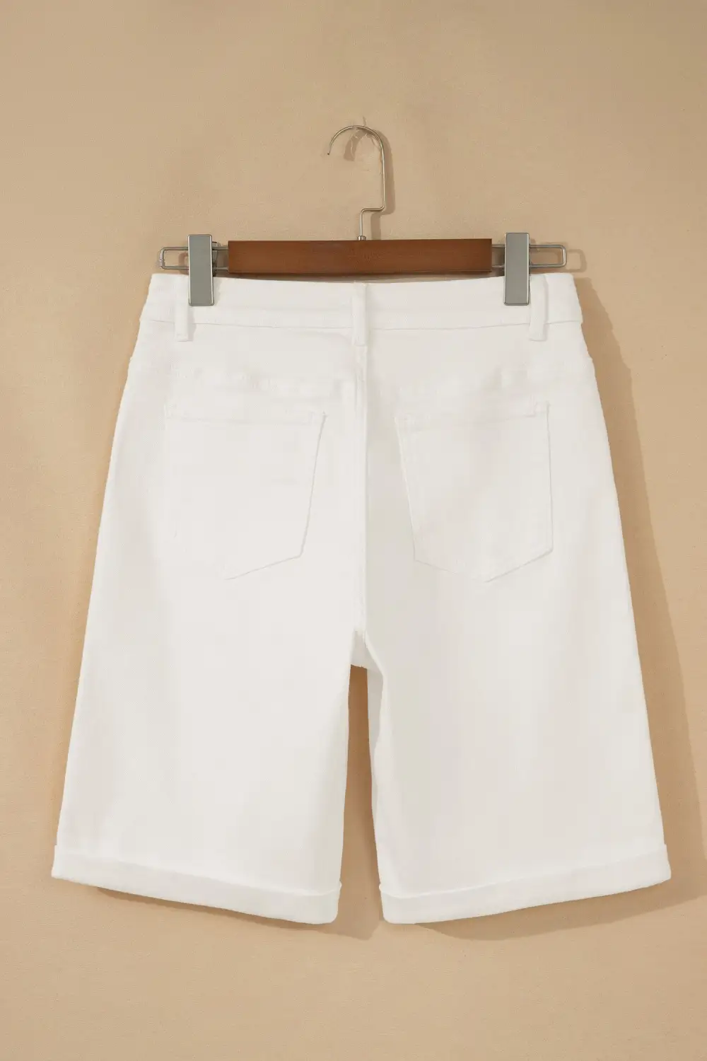 Zip-Detail Pocketed Bermuda Denim Shorts