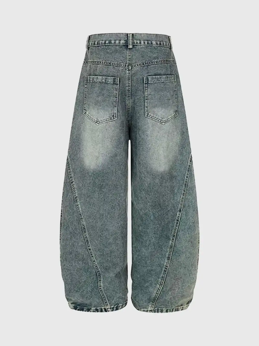 Curved-Cut Leopard Jeans