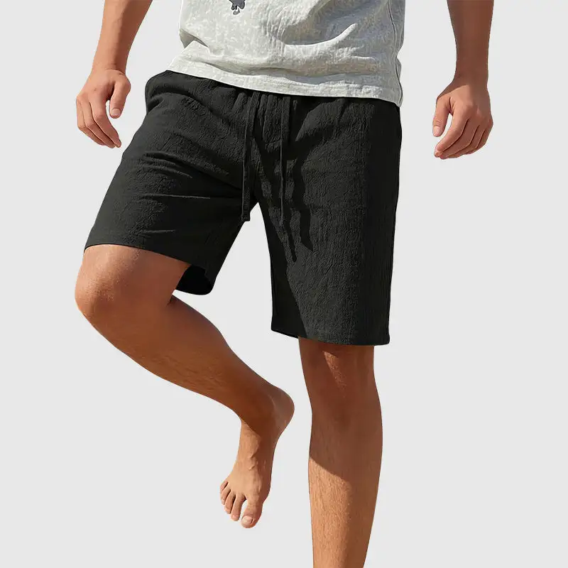 Men's Textured Drawstring Beach Shorts