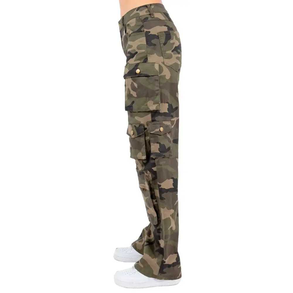 High-Waist Wide-Leg Cargo Jeans