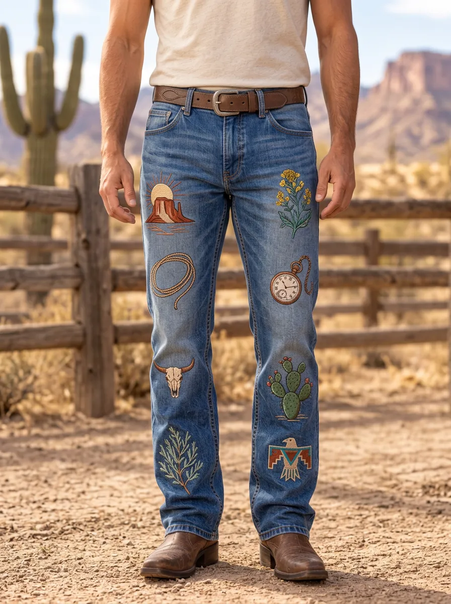 Men's Heritage Inspired Western Cowboy Desert Jeans