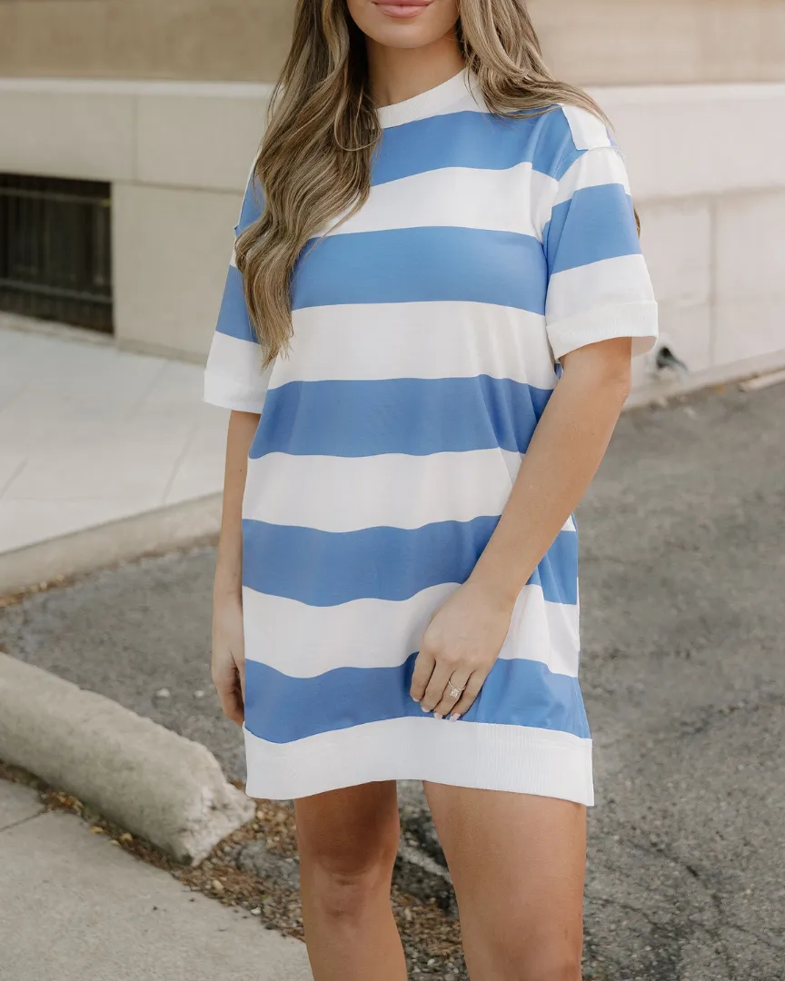 Blue Stripes Casual Dress