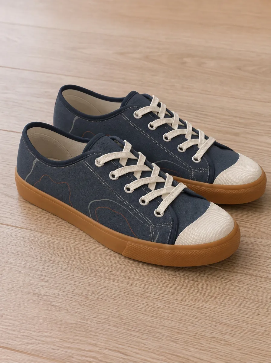 Men's Minimalist Abstract Line Printed Canvas Shoes