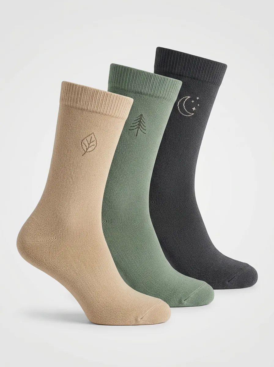 Classic Botanical Men's Three-Pair Crew Socks