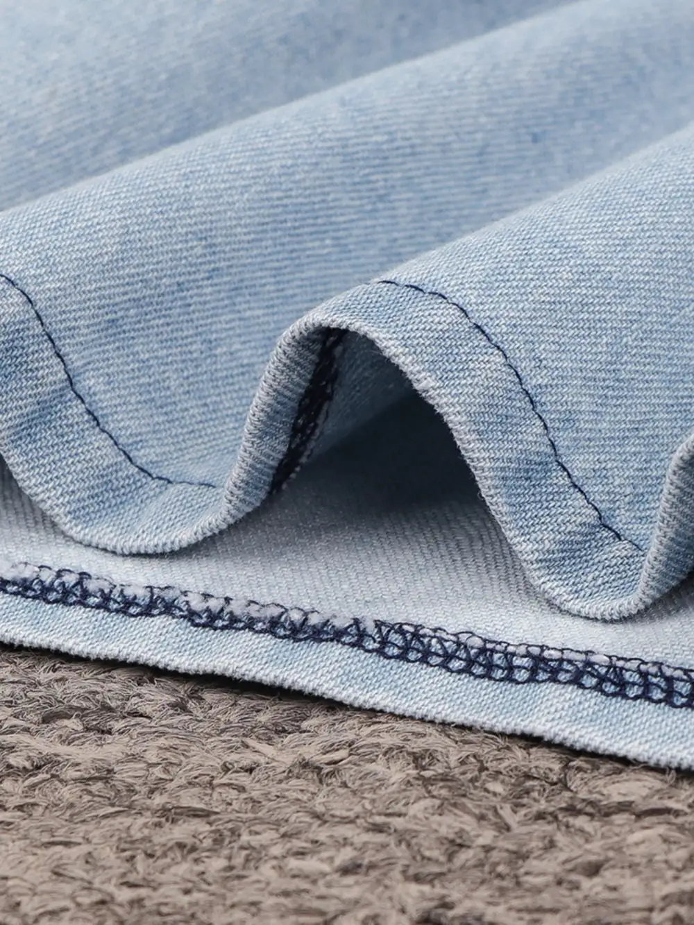 Denim Zip Front Short Sleeve Dress Casual