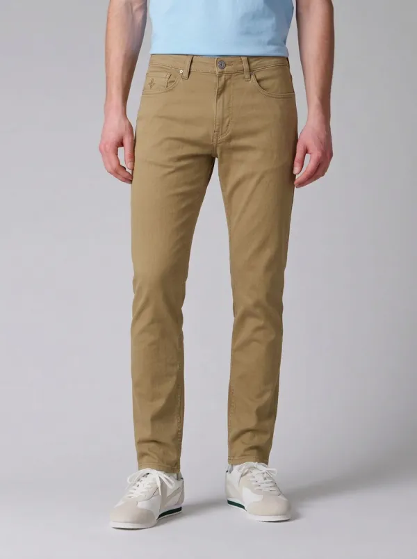 Men's Casual Dark Blue Embroidered Stretch Jeans