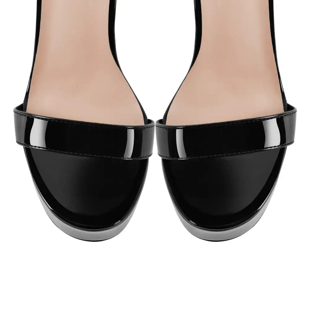 Platform Rivet Ankle Strap Stiletto Sandals