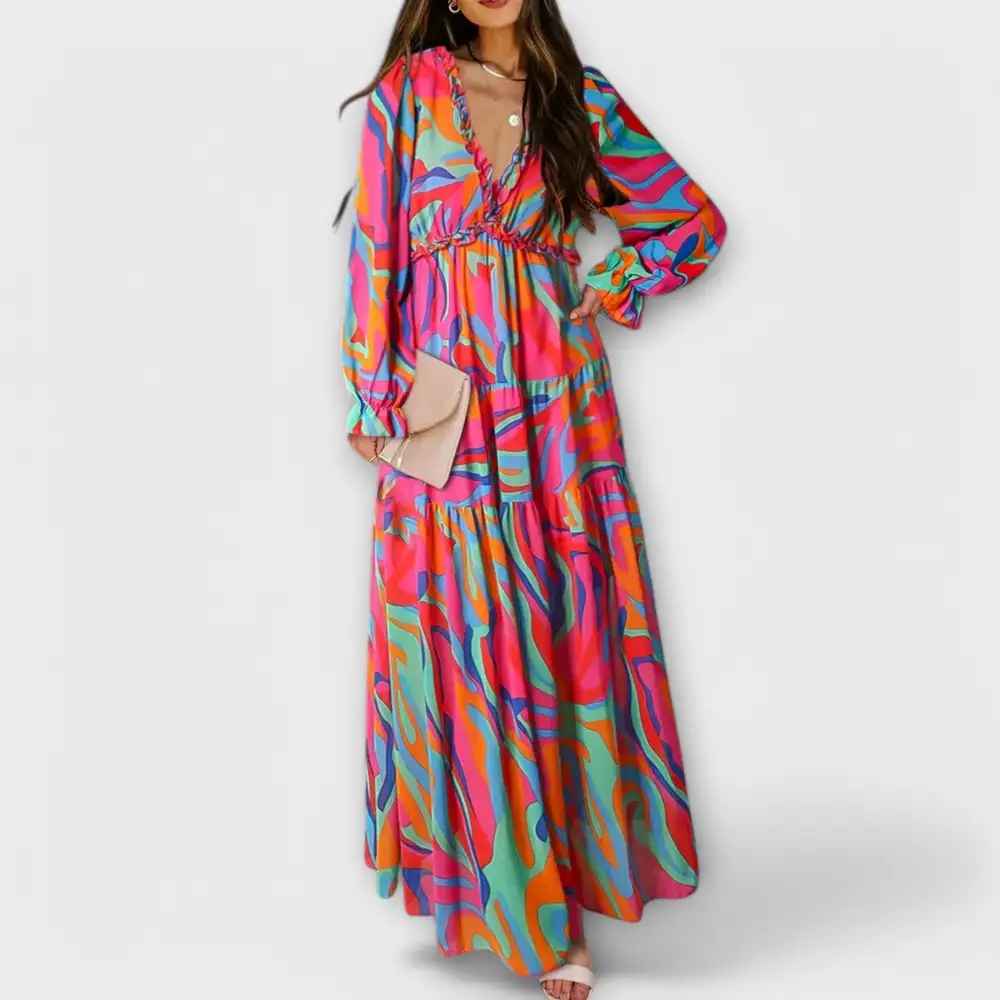 Pleated Flowing Casual Dress