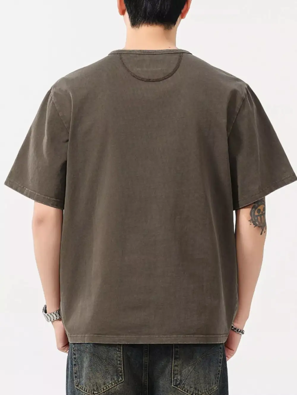 Smooth Round Neck Short Sleeve T-Shirt