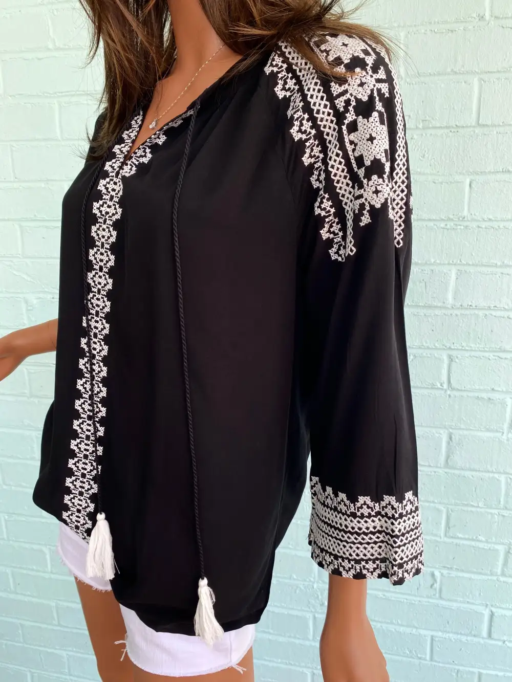 Embroidered Tassel Tunic