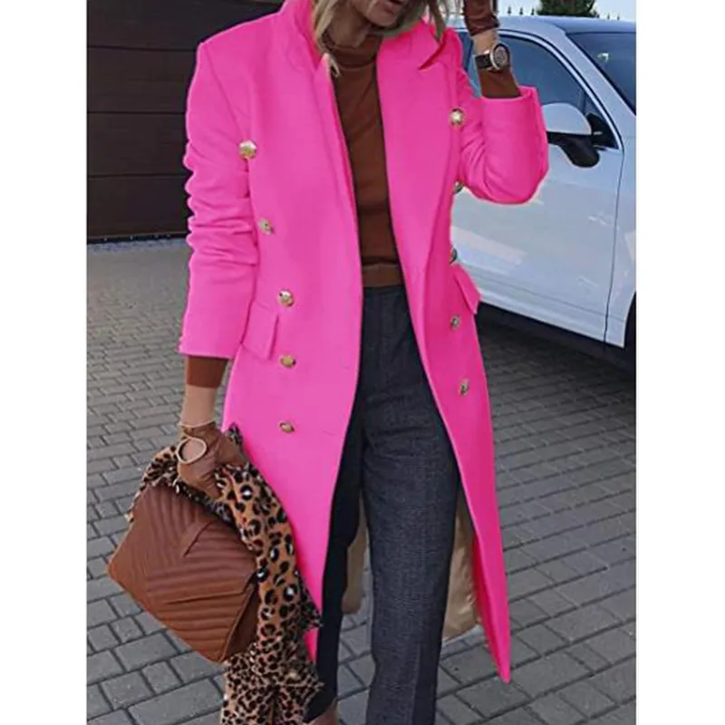 Mid-Length Casual Woolen Coat