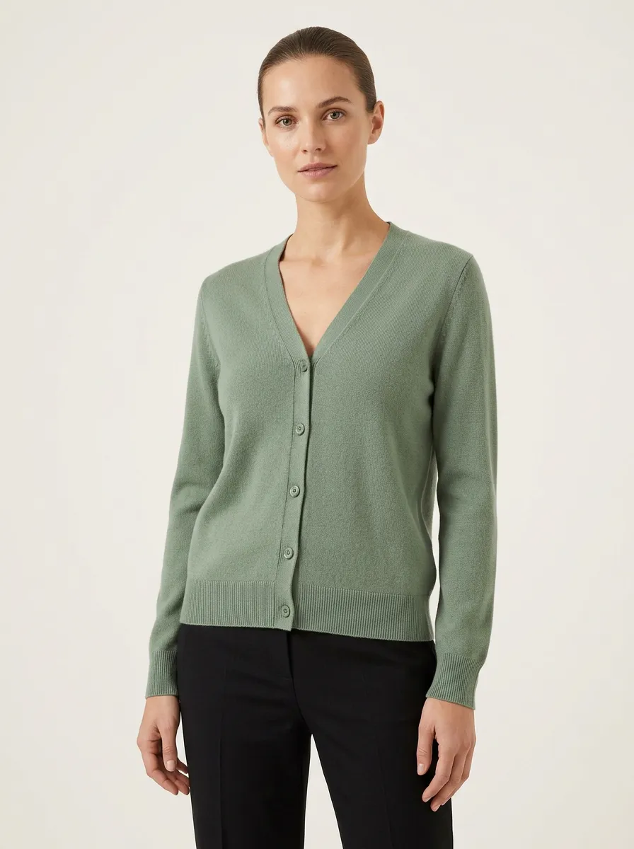 Women's Regular-Fit V-Neck Button-Down Cardigan