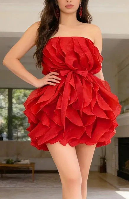 Modern Firecracker Ruffle Mini Dress