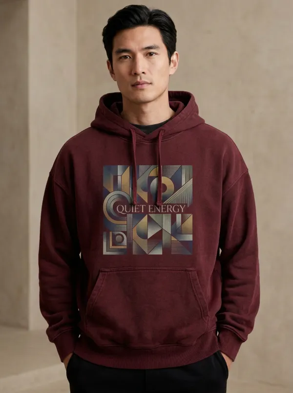 Unisex Quiet Energy Patterned Front Hoodie