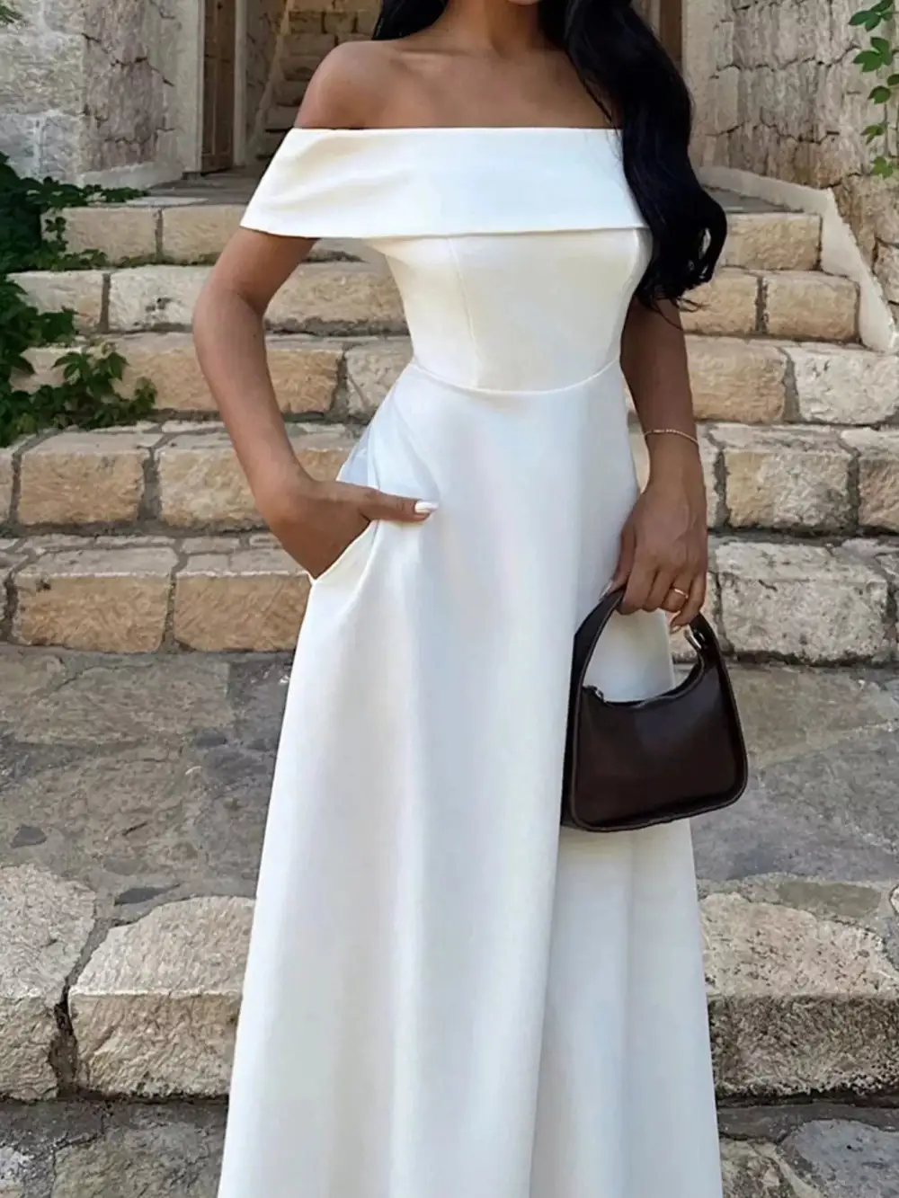 Structured Shape Off Maxi Dress