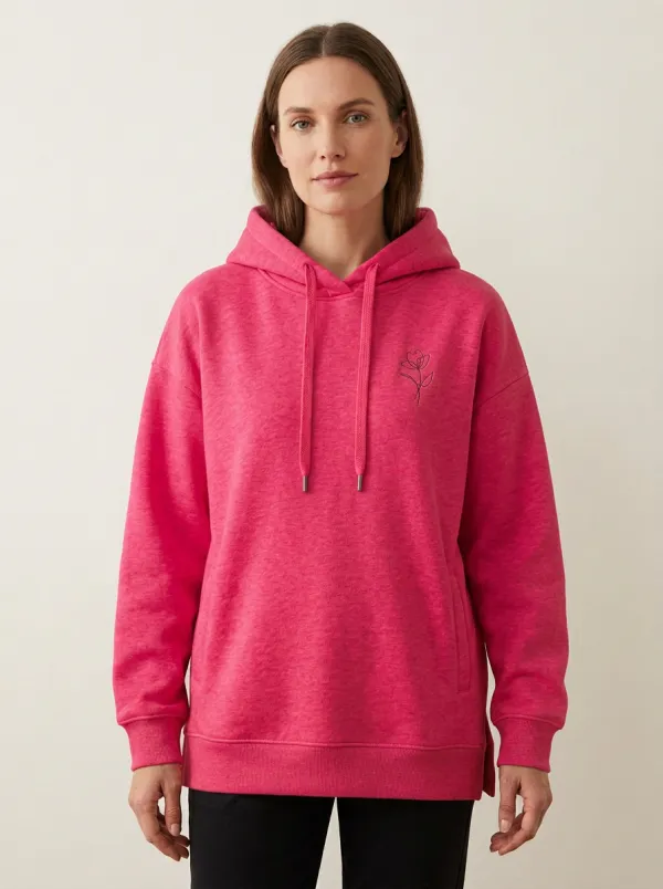 Women's Modern Floral Line Art Floral Line Art Casual Hoodie