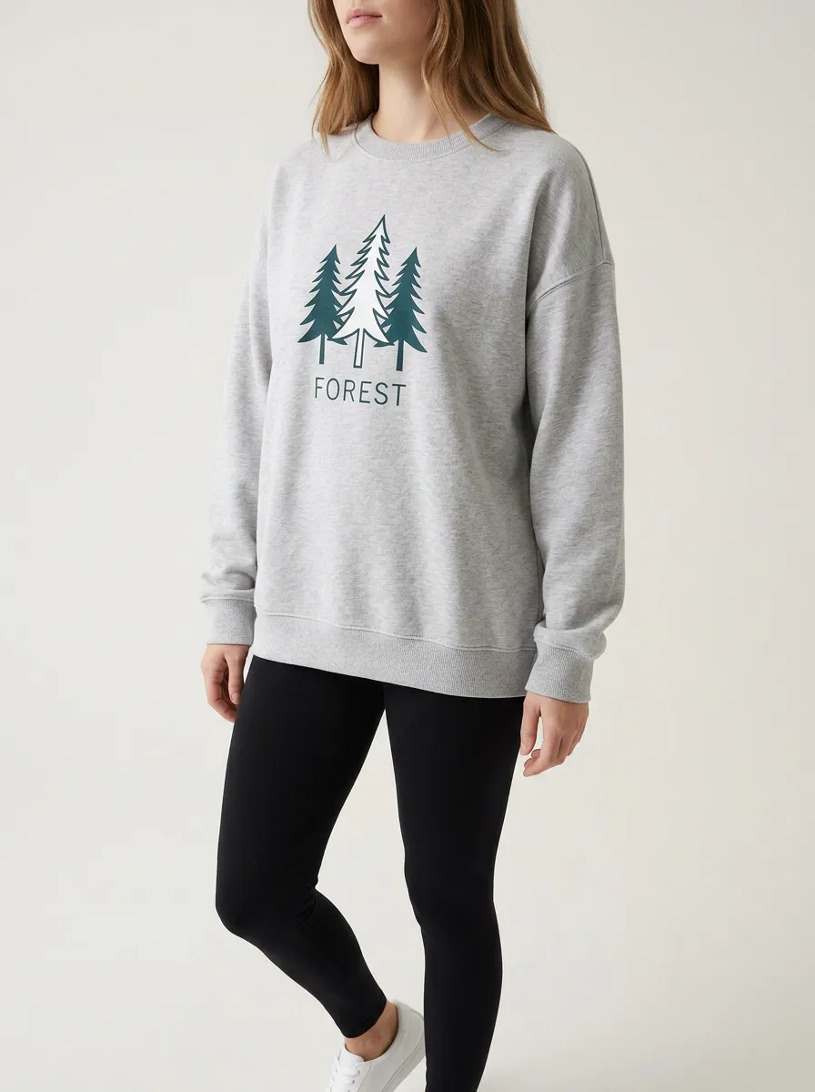 Women's Nature Lover Forest Pine Tree Printed Sweatshirt