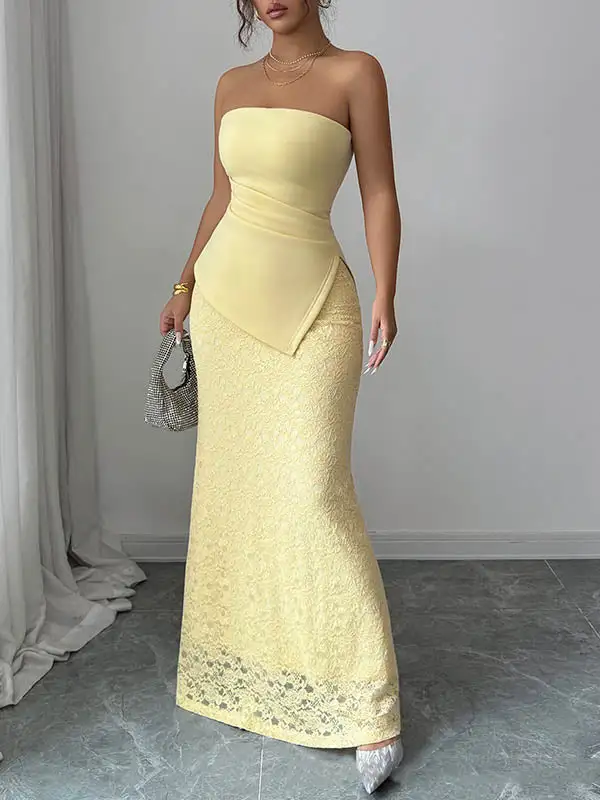 Irregularity Pleated Maxi Dress