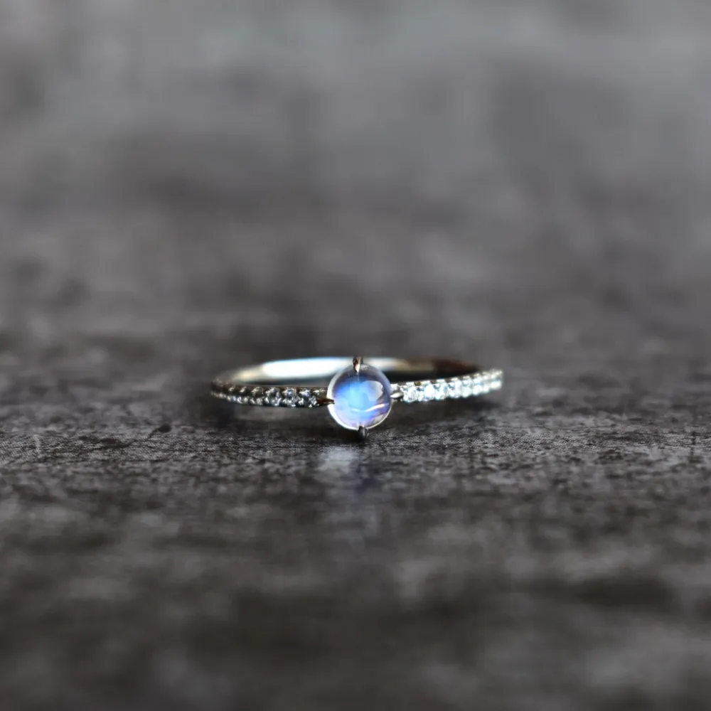 Lunar Minimalist Moonstone Ring