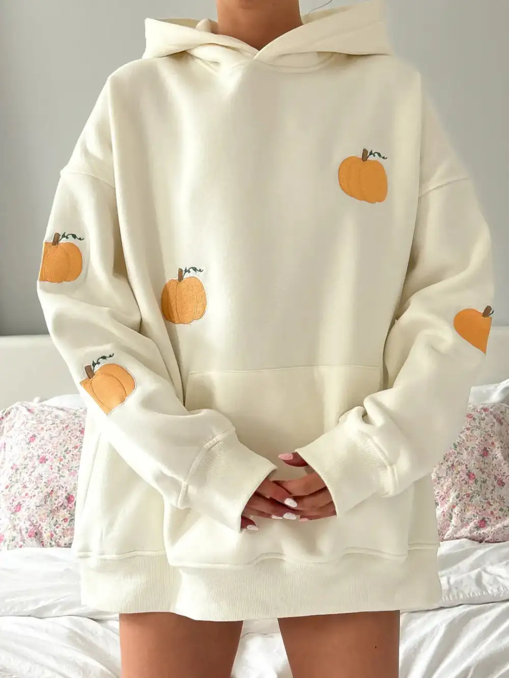 Pumpkins All Over Embroider Hoodie