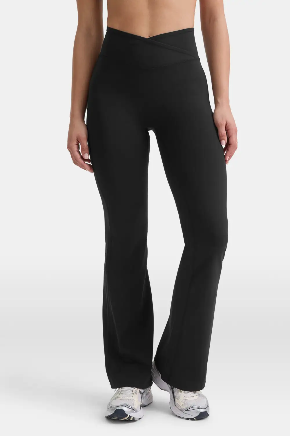 Wrap Waist Clean Front Flared Leggings