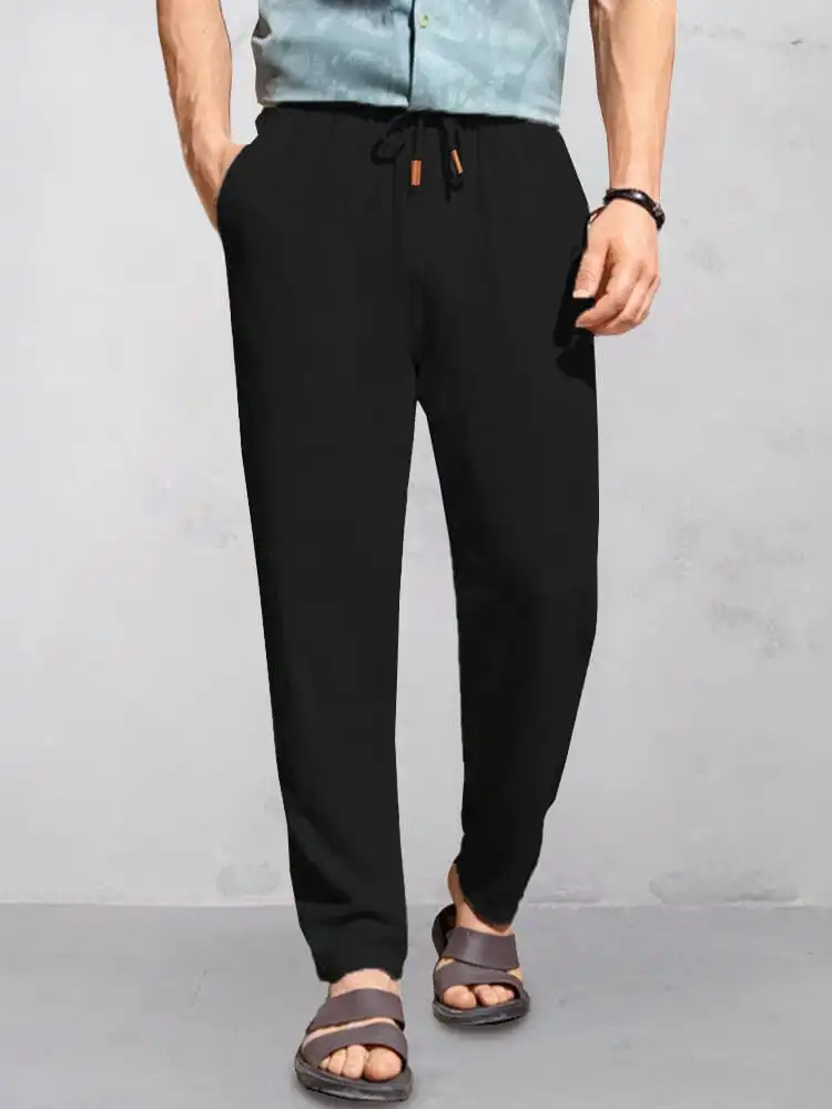 Cotton Linen Pull On Pants