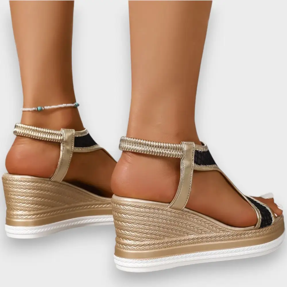 Wedge Slip On Supportive Heeled Sandals