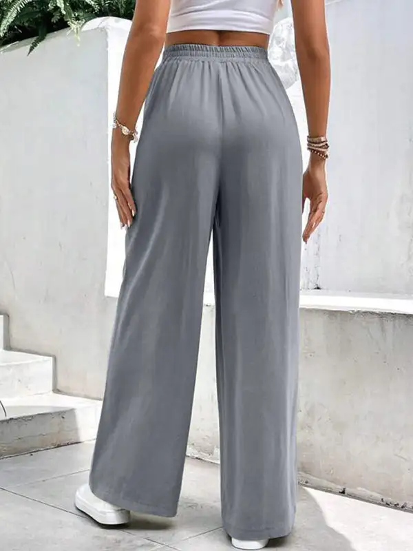 Mid Waist Straight Loose Sports Clean Pants