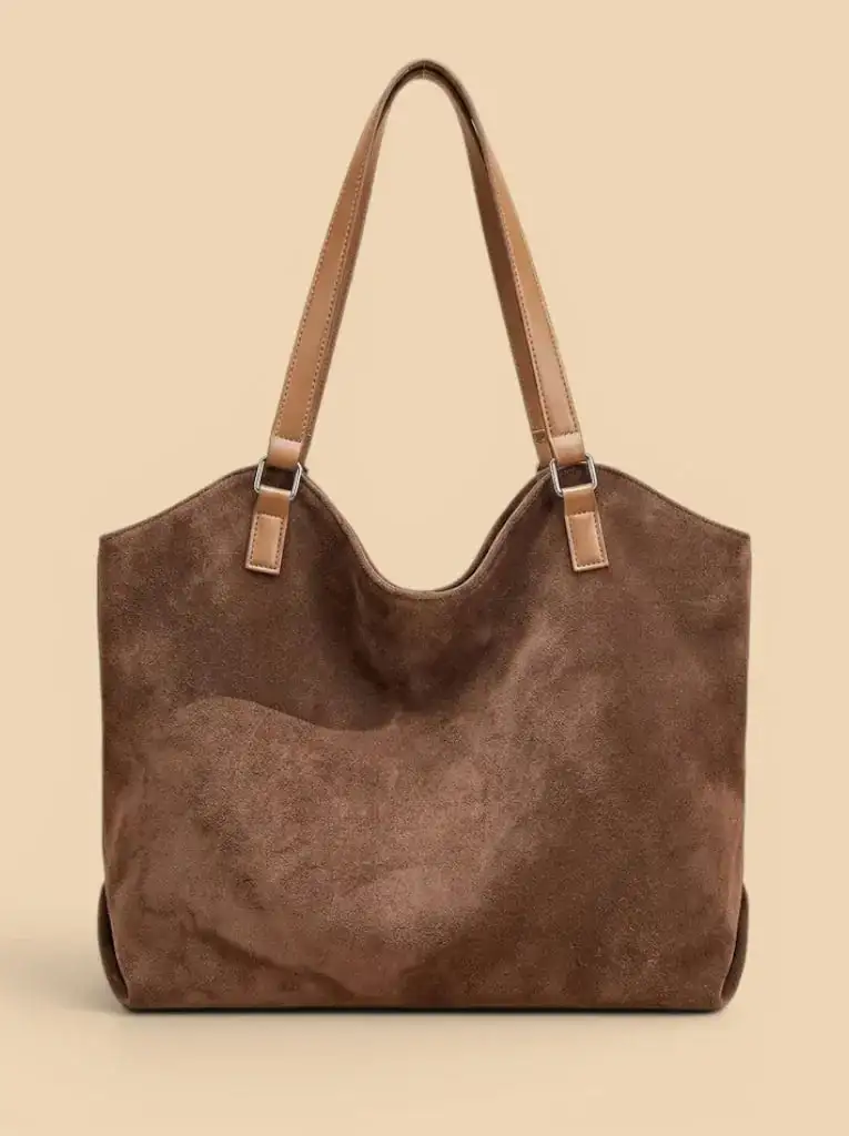 Suede Look Tote Bag