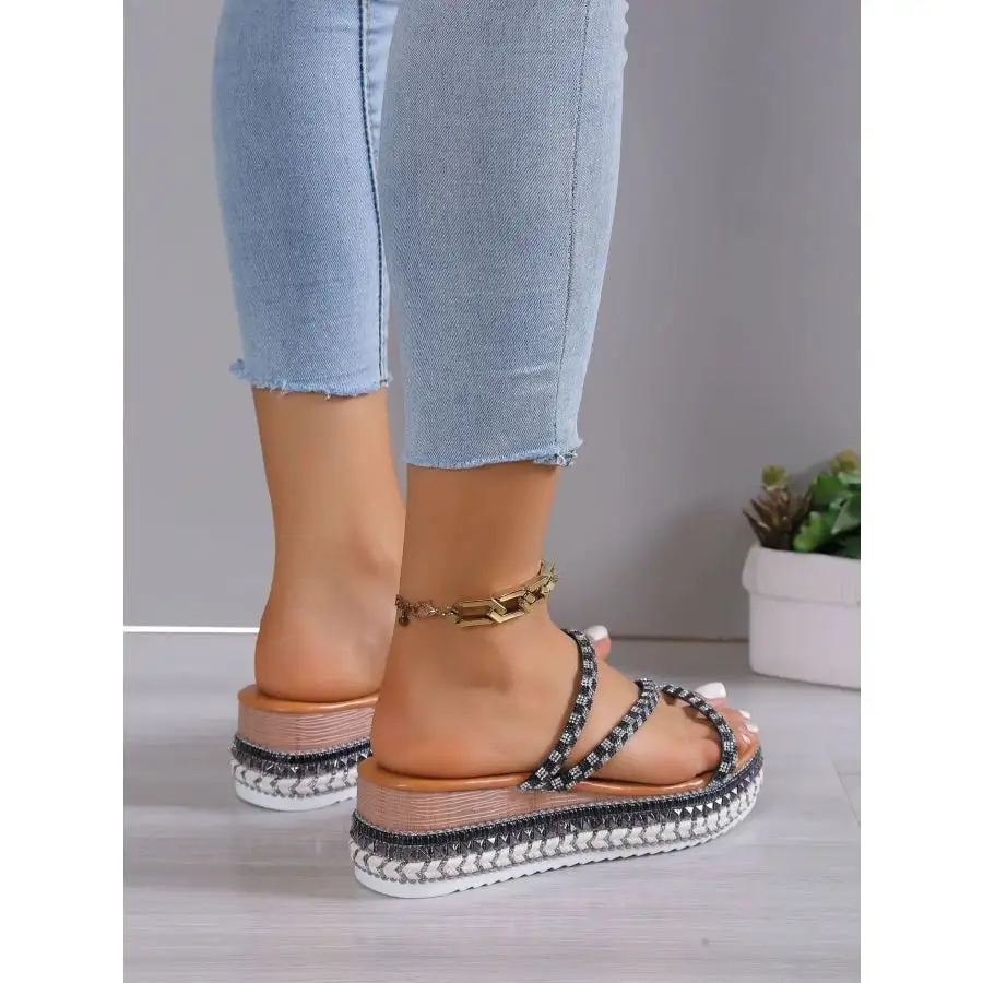 Woven Platform Wedge Sandals