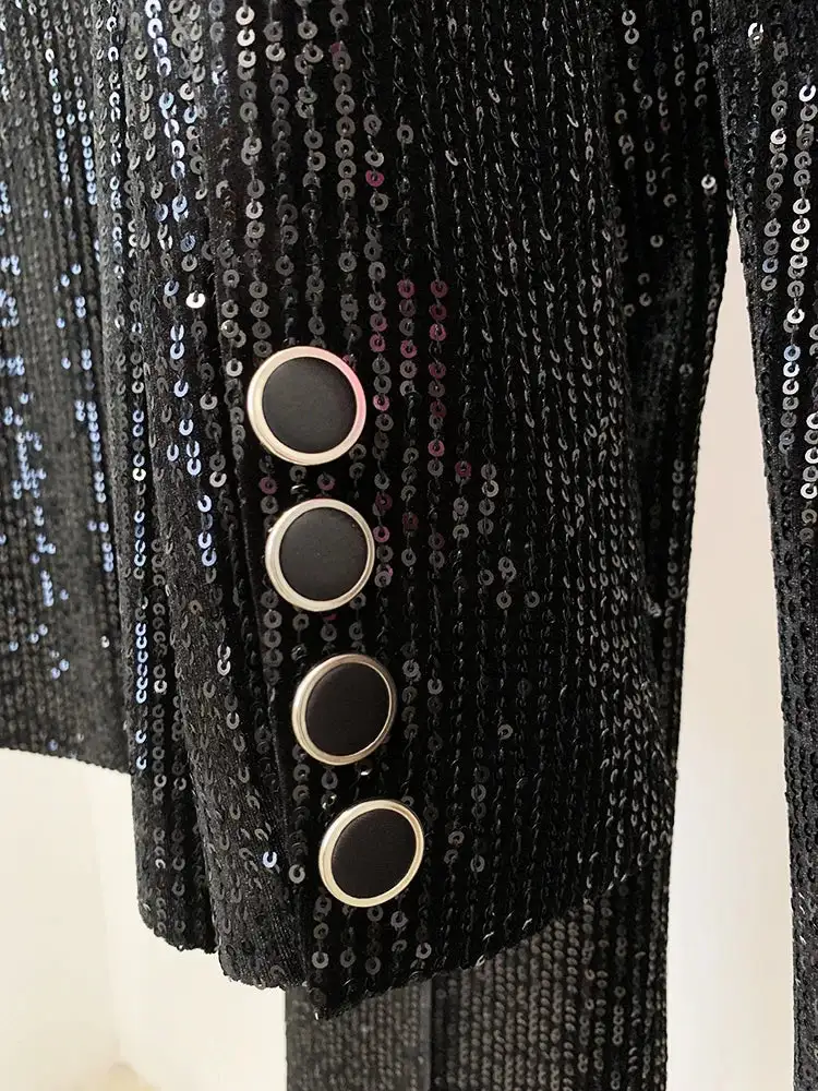 Modern Notched Collar Double Breasted Blazer